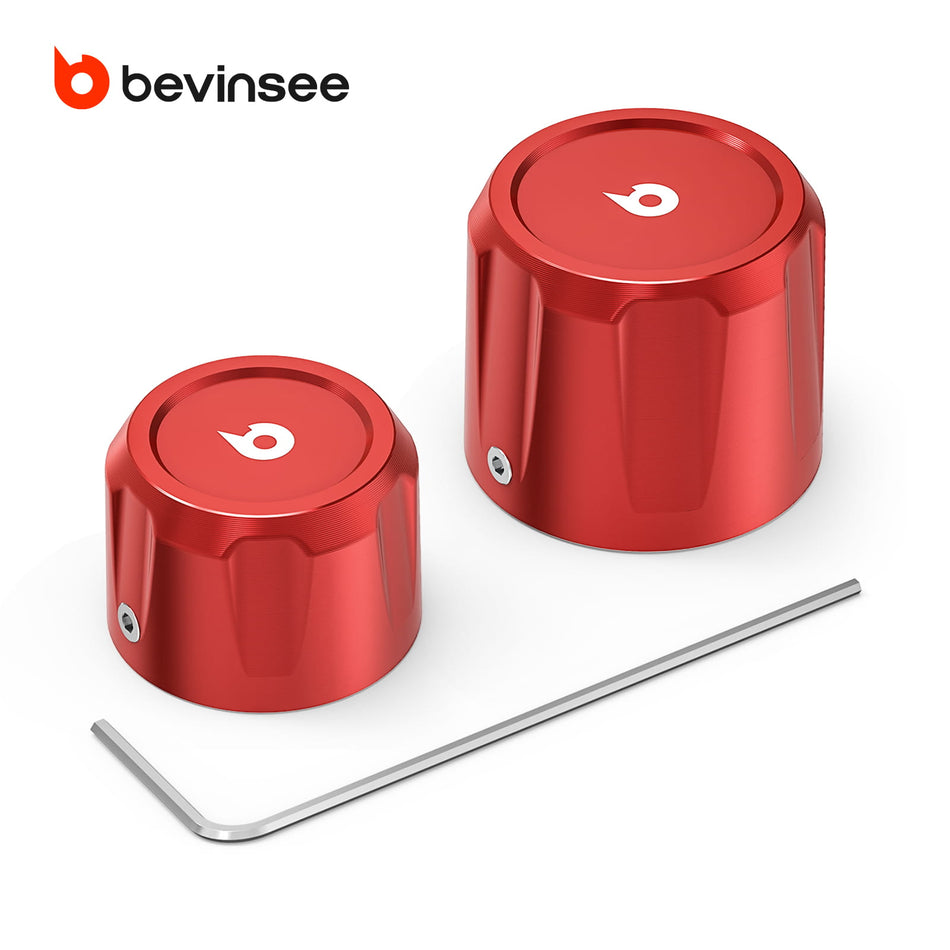BEVINSEE Aluminum Air Conditioning A/C Filler Valve Dust Cap For BMW