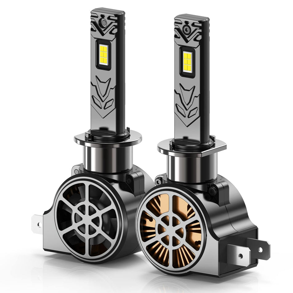 BEVINSEE S50 Canbus H1 LED Headlight Bulbs 6000K Bright White High Low Beam