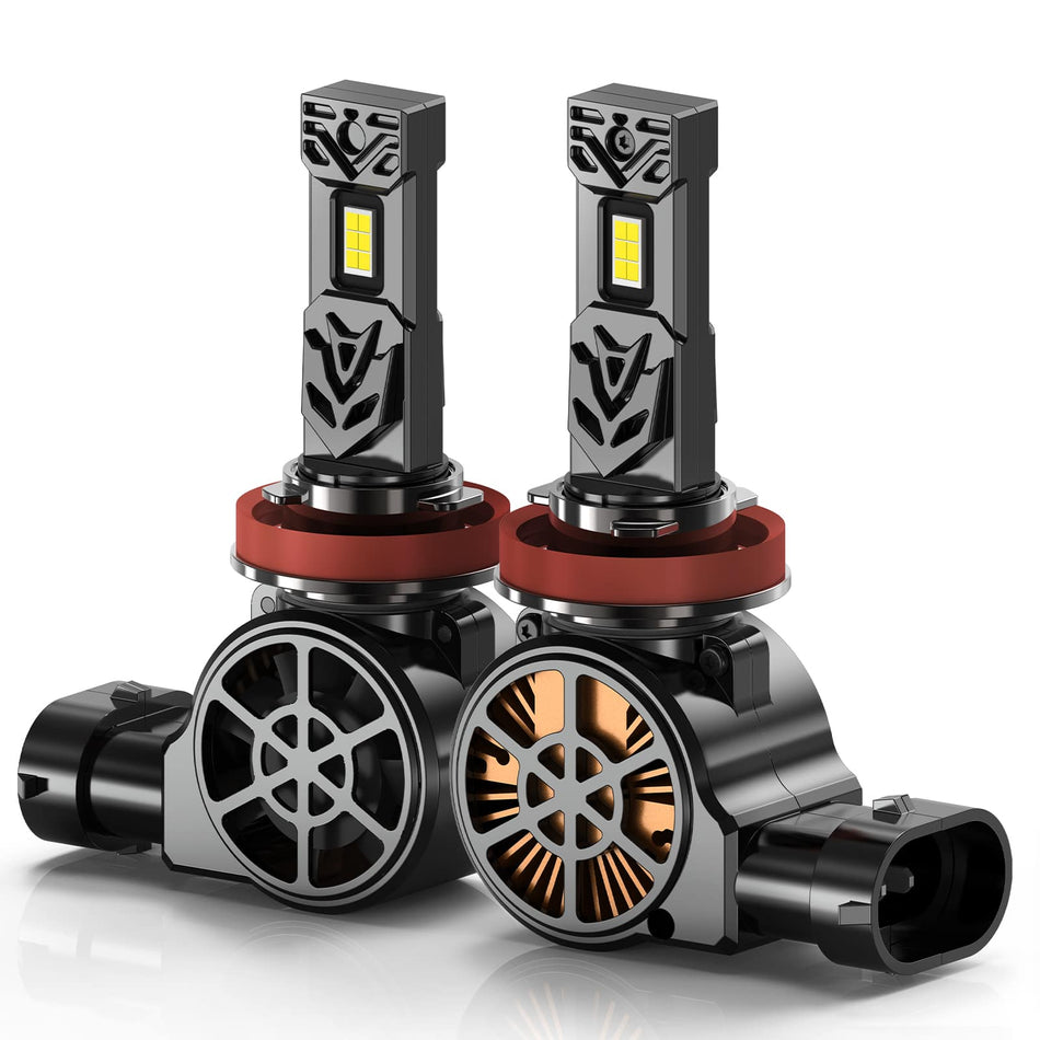 BEVINSEE S50 H11 H8 H9 LED Bulbs 6000K Canbus High Low Beam Fog Light Conversion