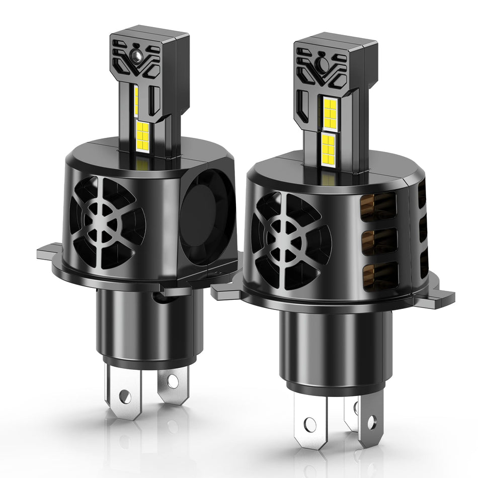 BEVINSEE S50 H4 9003 LED Headlight Bulbs 6000K Bright White High/Low Beam