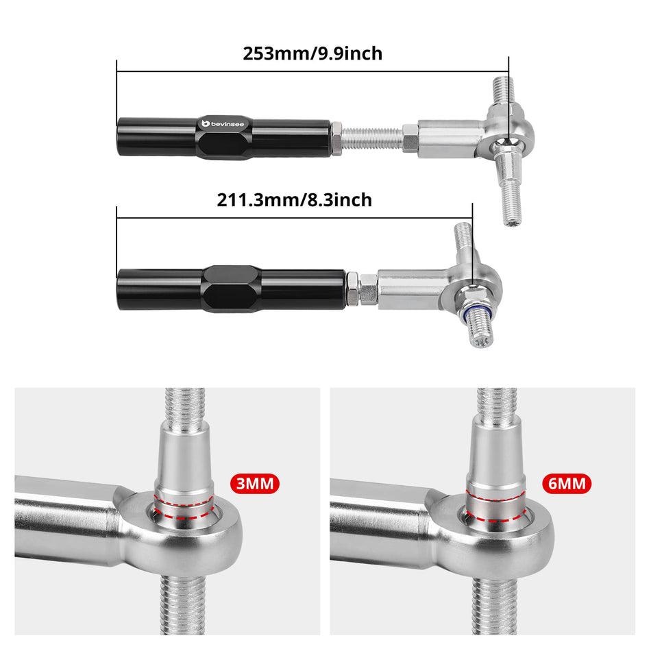 BEVINSEE Bump Steer Adjustable Tie Rods For BMW E46 Z4 E85 E86