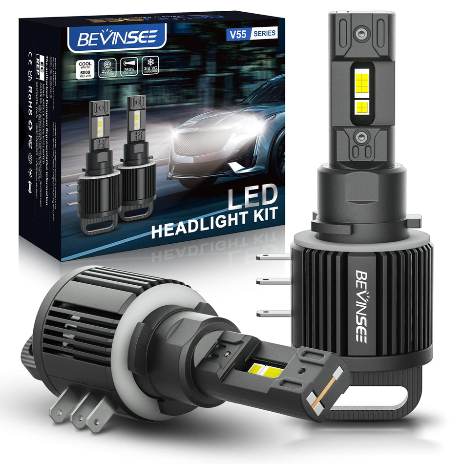 V55 H15 LED Headlight Bulbs 6000K High Beam DRL Kit For Volkswagen Golf 2011-2017