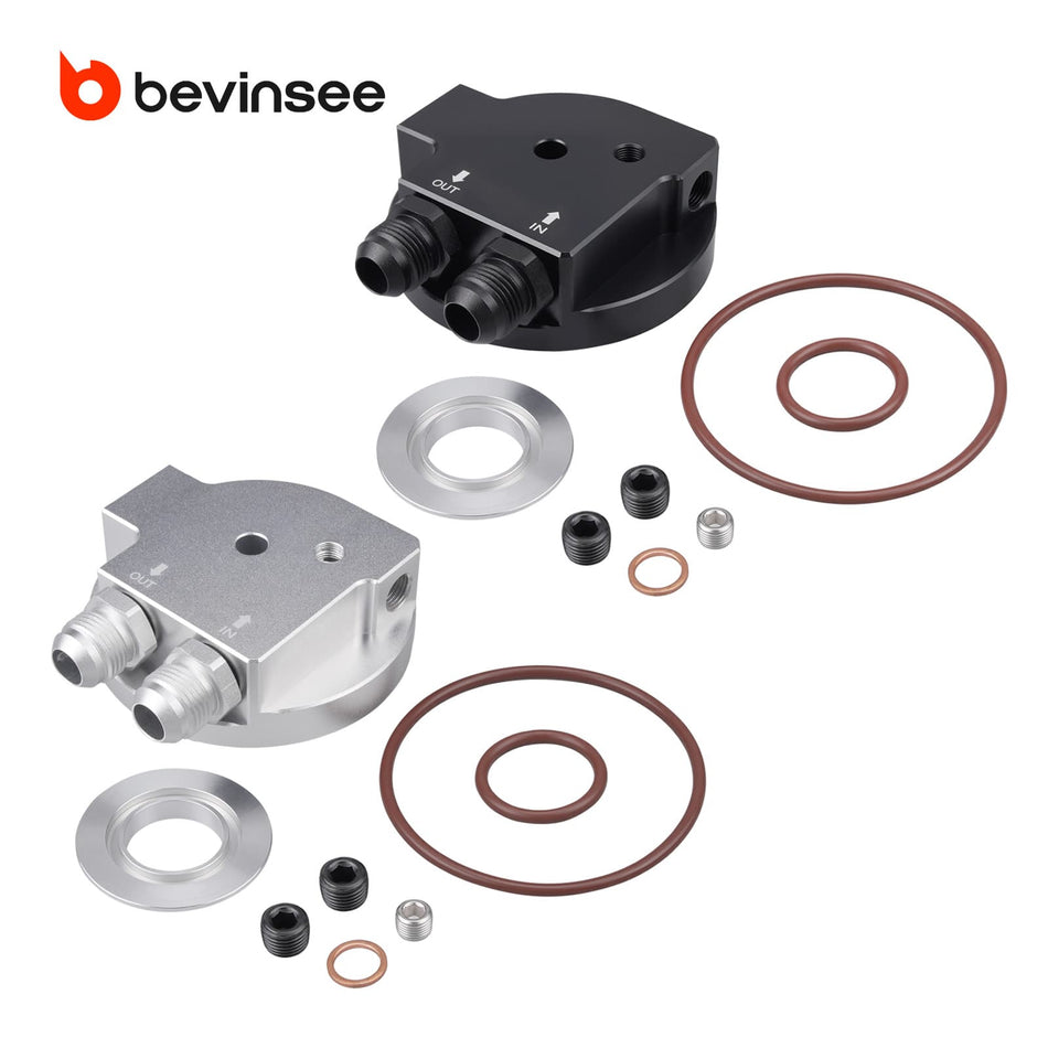 BEVINSEE Engine Oli Cooler Adapter For BMW E36 M3 E34 M50 S50 S52 S54