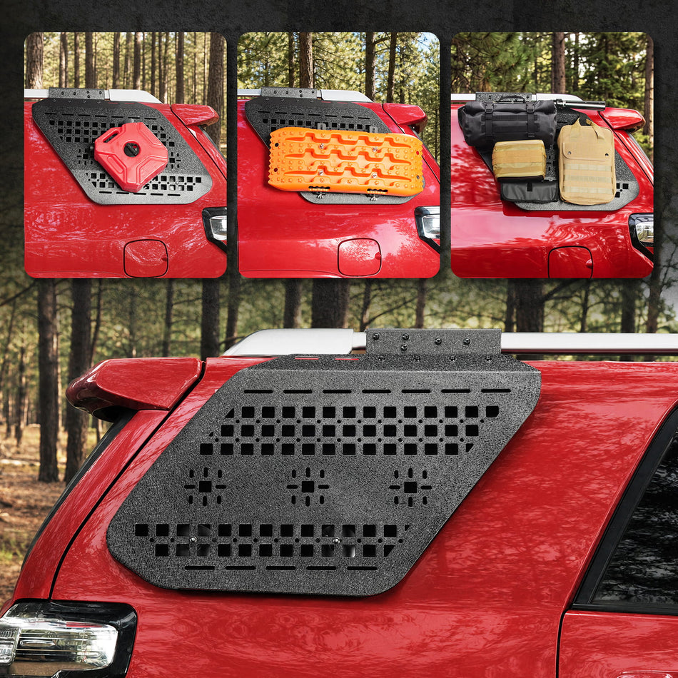 BEVINSEE Exterior Rear Window Storage Panel For 4Runner 2010-2024