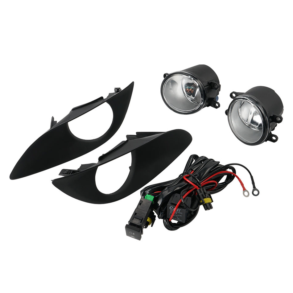 Pair Front Bumper Fog Light Clear w/ Switch Fits For Toyota Yaris Hatchback 09-11
