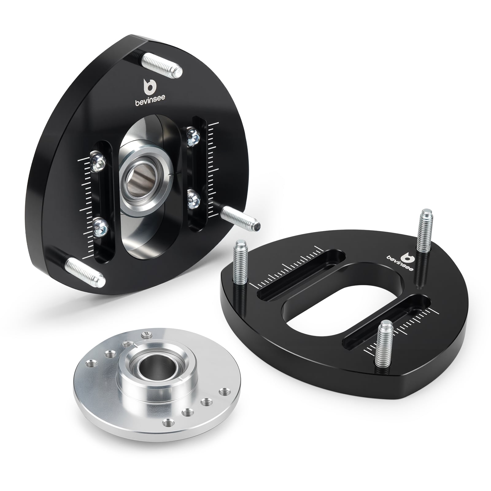 BEVINSEE Adjustable Front Camber Plates Without Spring Perch for