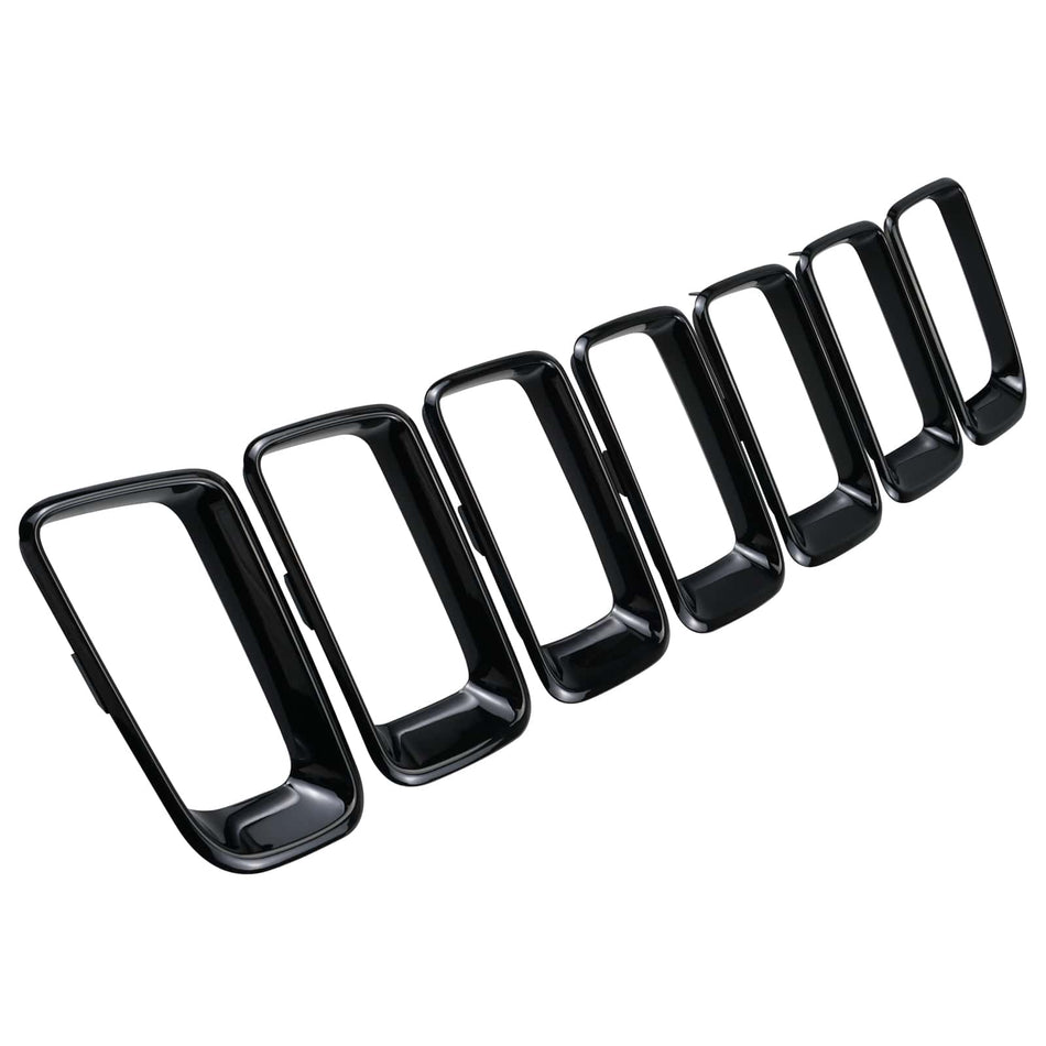 Car Front Grille Set of 7 Pcs ABS Plastic Chromed for Jeep Compass
