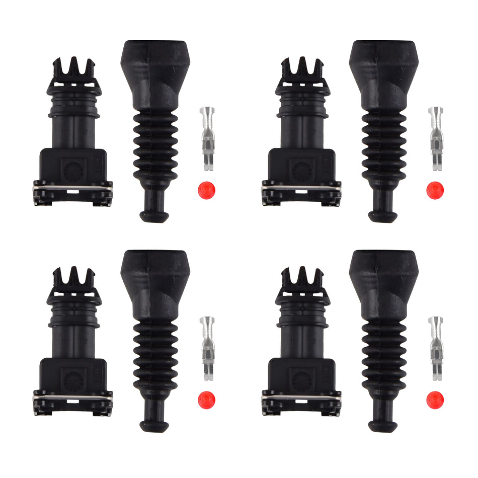 8 Set Junior Power Timer Fuel Injector Plug Connector 2 Pin For Bosch EV1