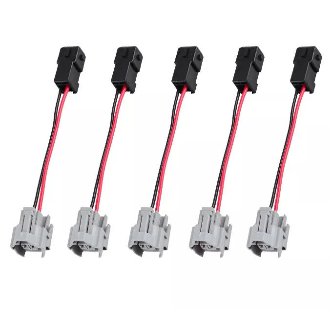 5X Injector Adapter Connector For Denso Female to EV1 For Bosch Male Wired Clip