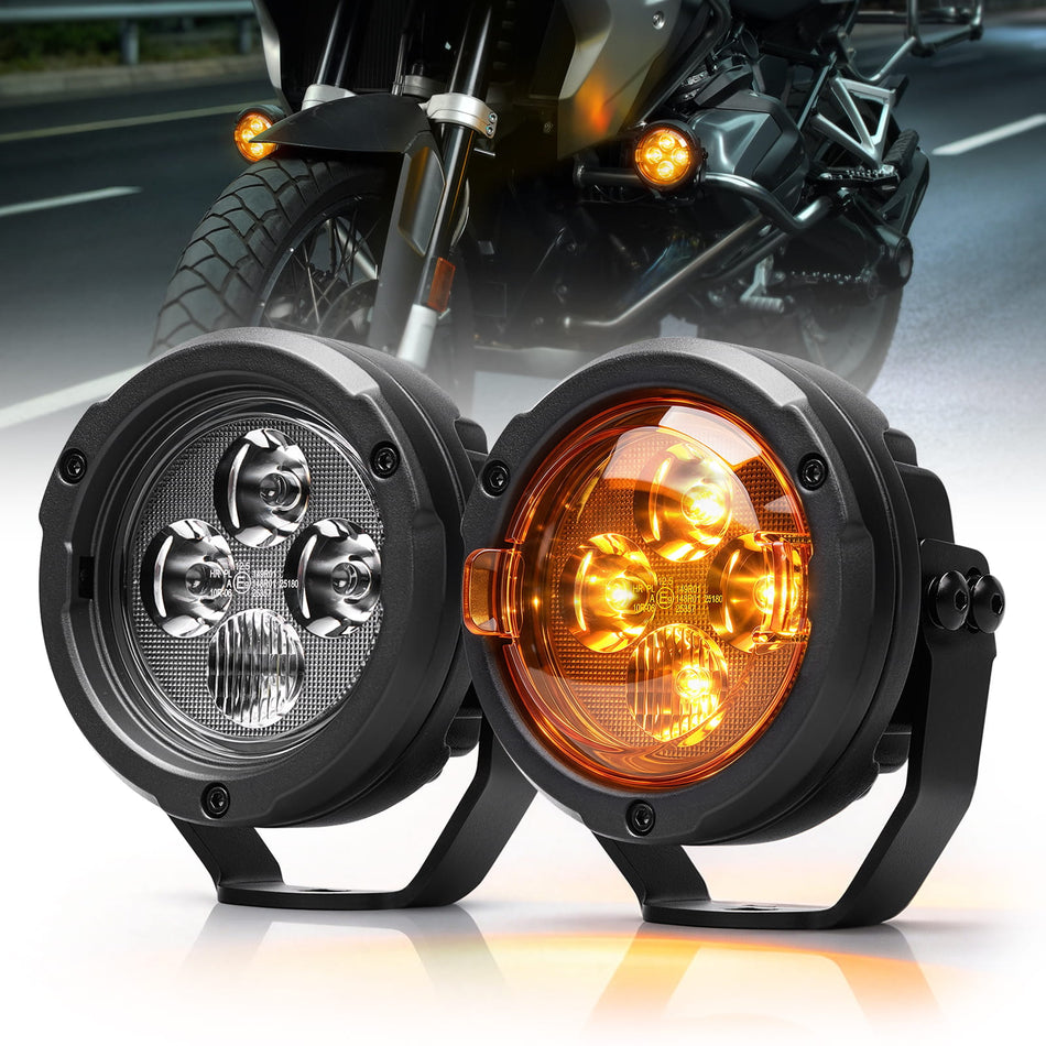 3.5" Round Motorcycle LED Driving Lights for ADV Touring and Dual Sport Motorcycles