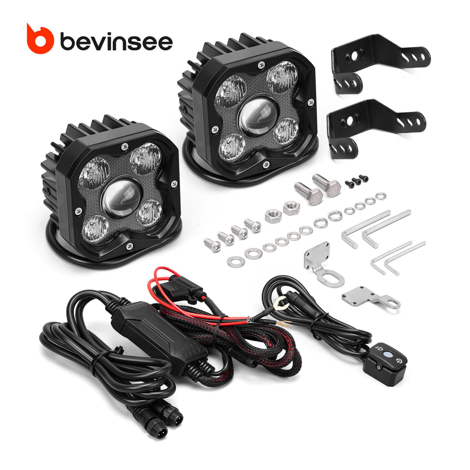 BEVINSEE LED Auxiliary Lights 3600 Lumen 6500K