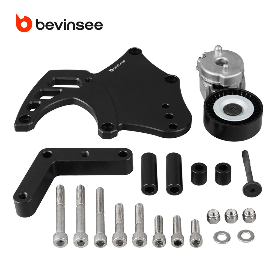 LS Sanden 508 A/C Compressor Bracket W/Tensioner Kit For Truck Spacing