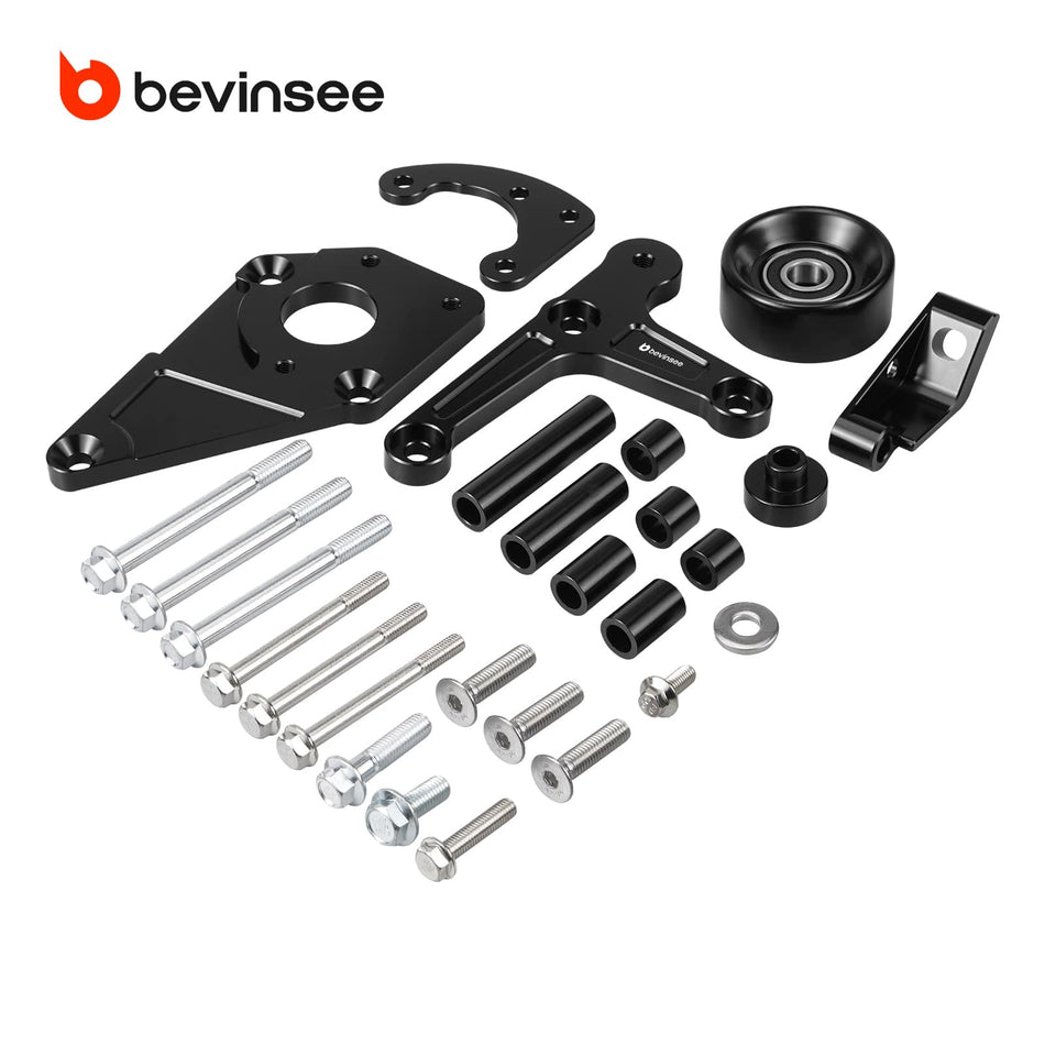 BEVINSEE For LS1 Low Mount Alternator and Power Steering Relocation Bracket Kit For Camaro