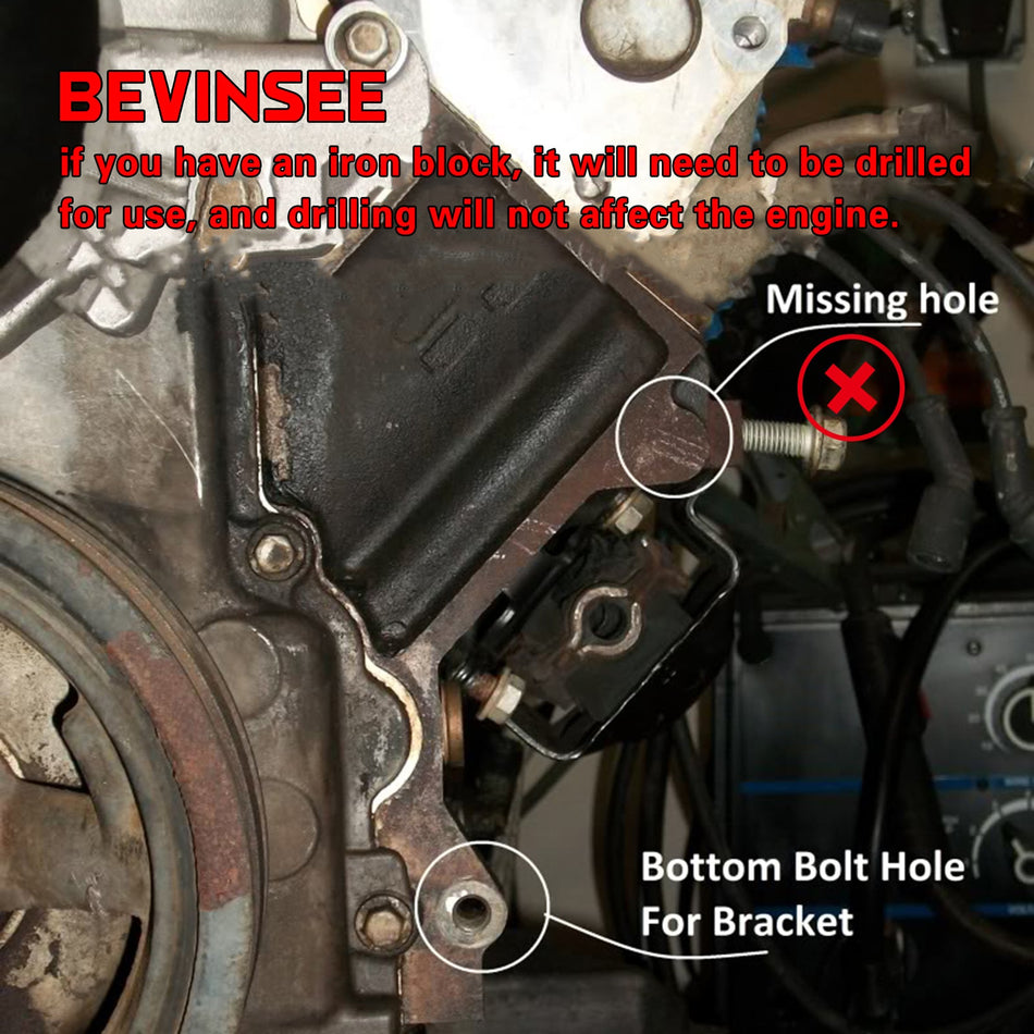BEVINSEE For LS1 Low Mount Alternator and Power Steering Relocation Bracket Kit For Camaro