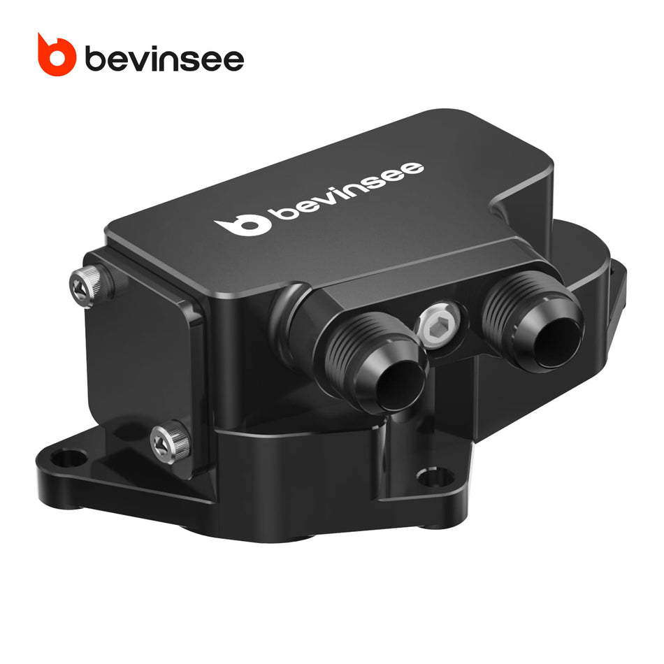 BEVINSEE Oil Cooler Adapter with Low Thermostat Upgraded For BMW N54 N55