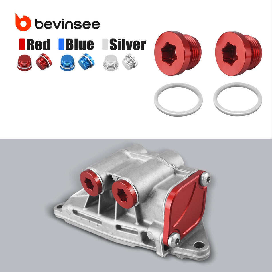 Solid Billet Aluminium Oil Thermostat Housing Plugs For BMW N54 N55 S55