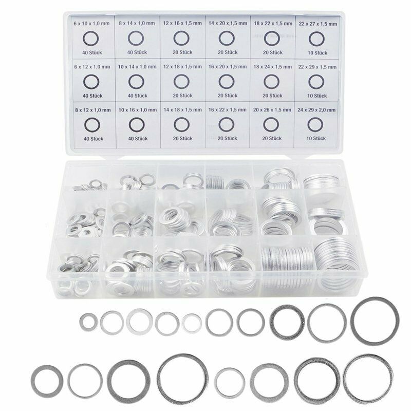 450pcs Automotive Seal Assortment Aluminum Seal Gasket Muti-function O-Ring Set