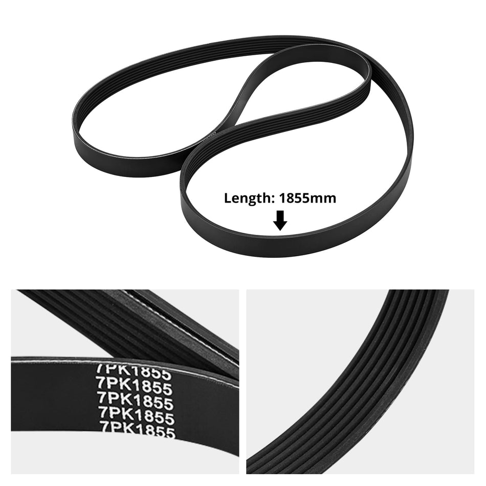 Serpentine Belt Replacement for 7PK1855 For BMW E90 E92 N54 Engine 335i 1M