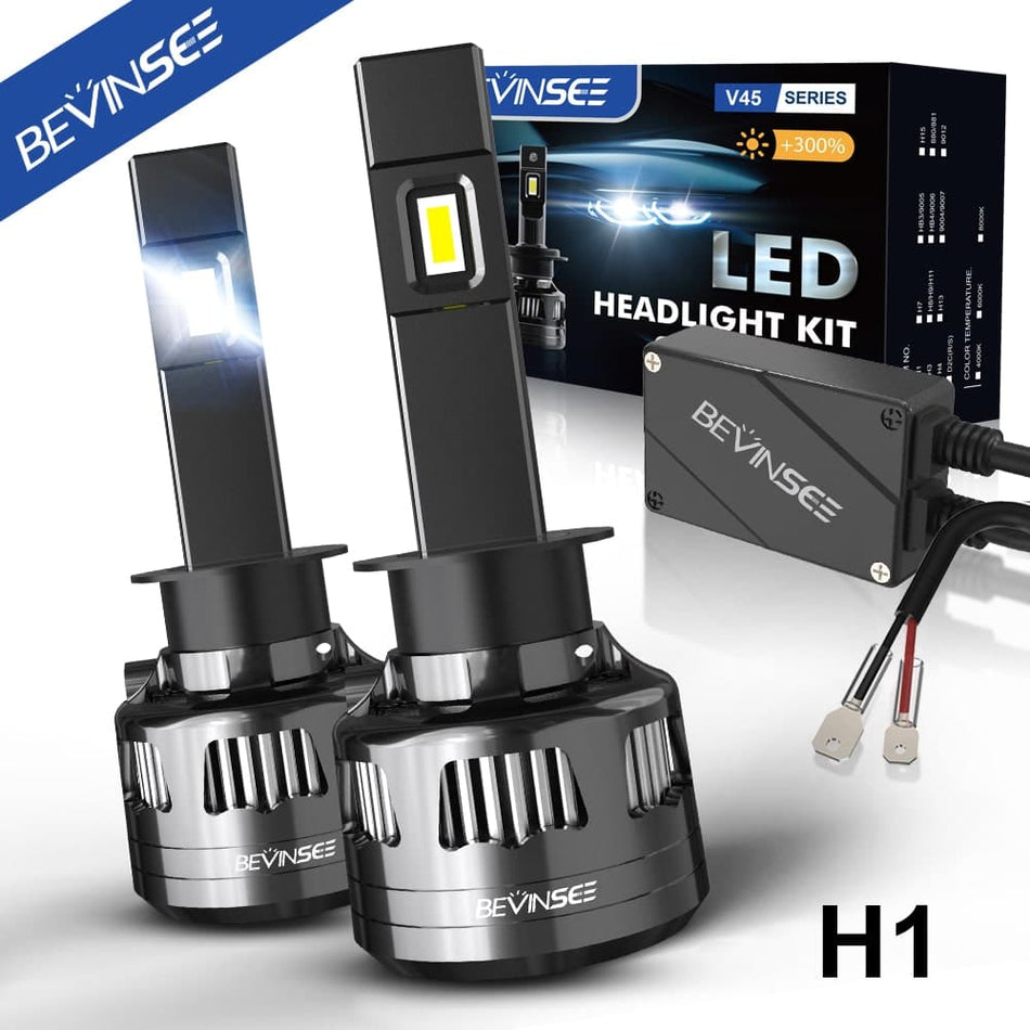 BEVINSEE V45 H1 LED Headlight Bulb 120W 22000 Lumens For Audi A4 1996-1999