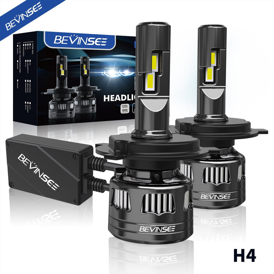 V45 H4 9003 LED Headlight Bulb Super Bright 6000k For Mitsubishi Galant 2001-2003