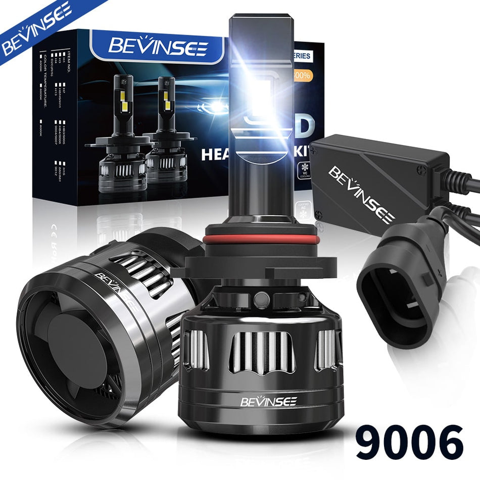 Bevinsee HB4 9006 LED Car Headlight Bulb 6000K 120W 22000LM Pack of 2