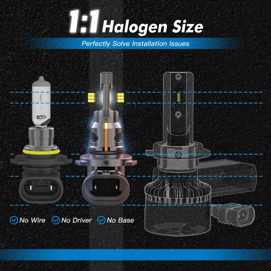 Bevinsee Z26 9005 LED Headlight Bulbs 6000K for Honda