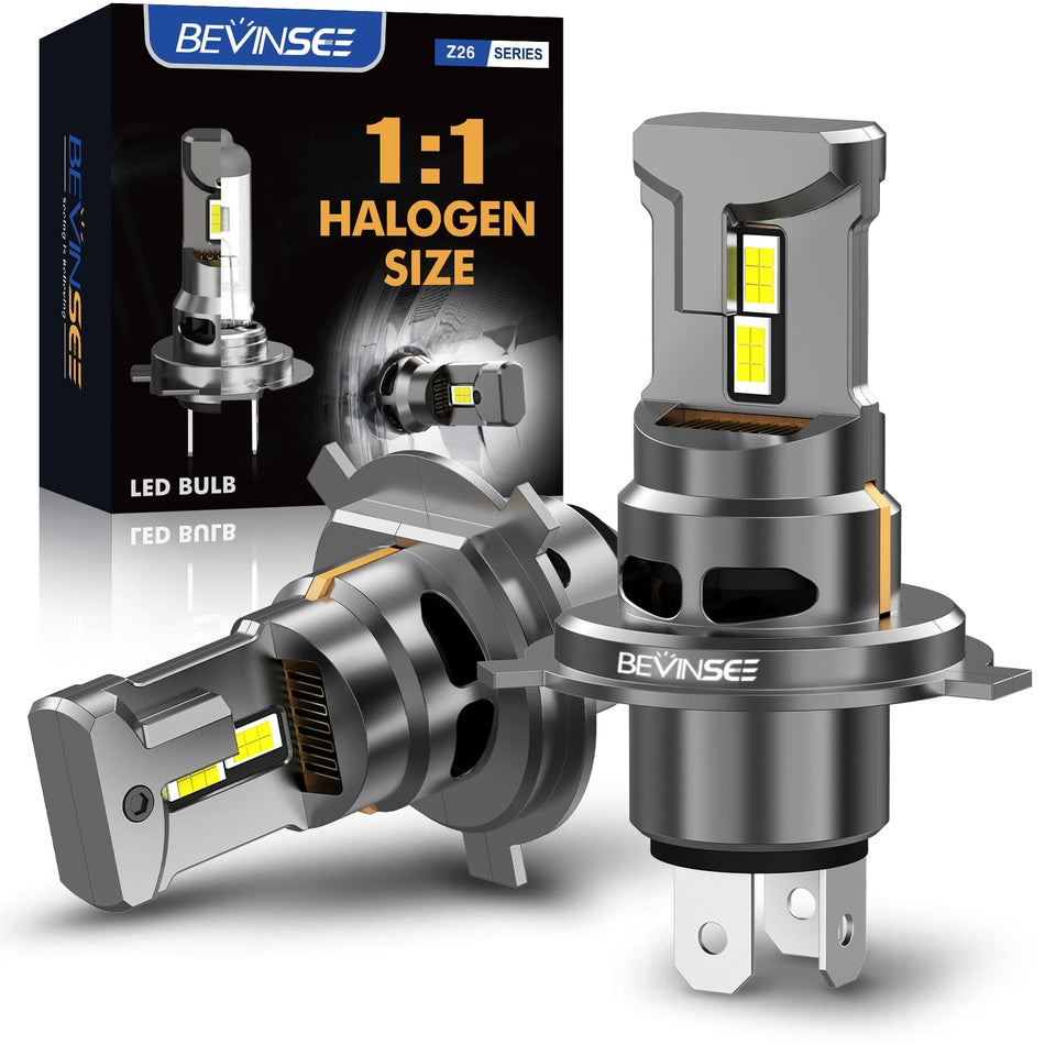 BEVINSEE Z26 HS1 H4 LED Motorcycle Headlight Bulbs Canbus For Polaris