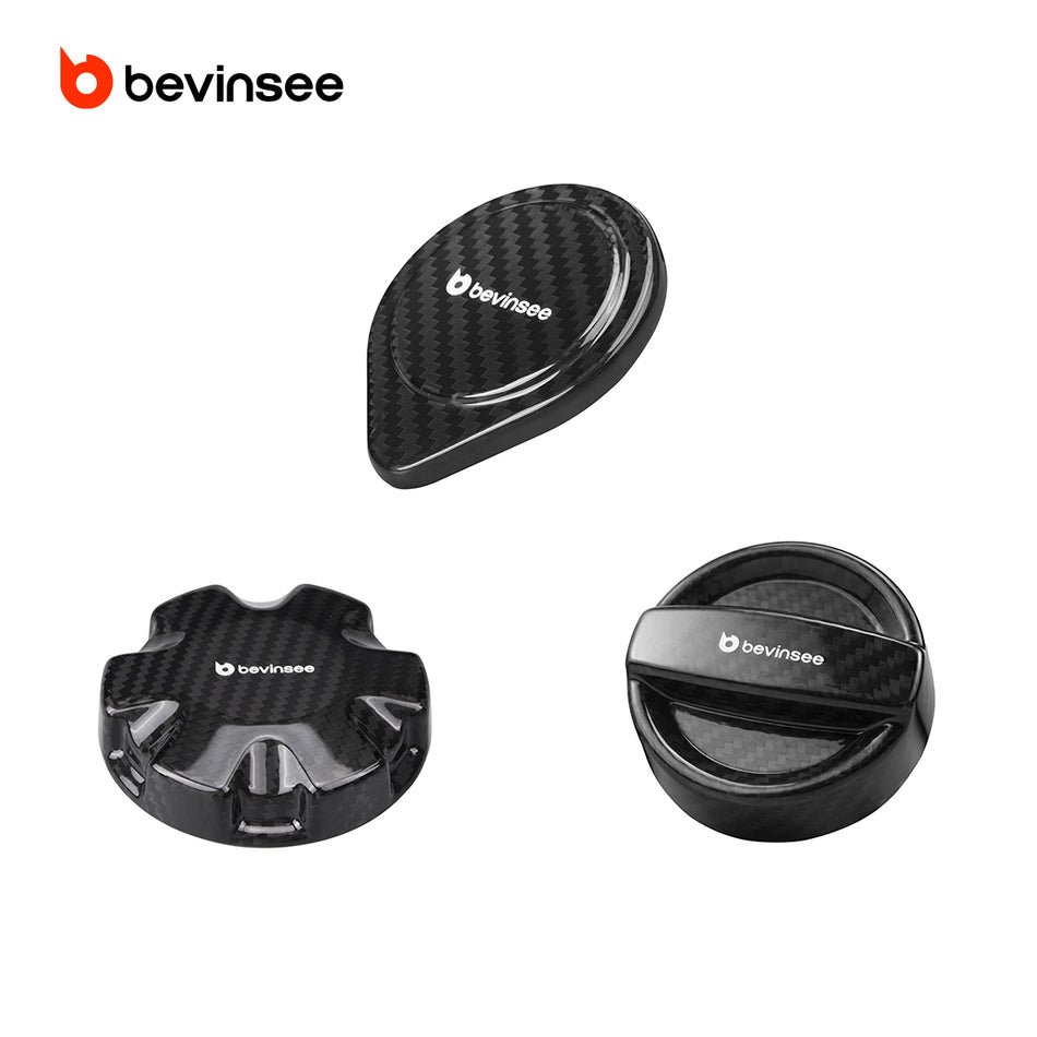 Carbon Fiber Coolant Tank Cap Cover& Real Carbon Fiber Oil Cap Cover & Wiper Washer Fluid Reservoir Cap For BMW E8X E9X F32 F36 X1 X3 X5