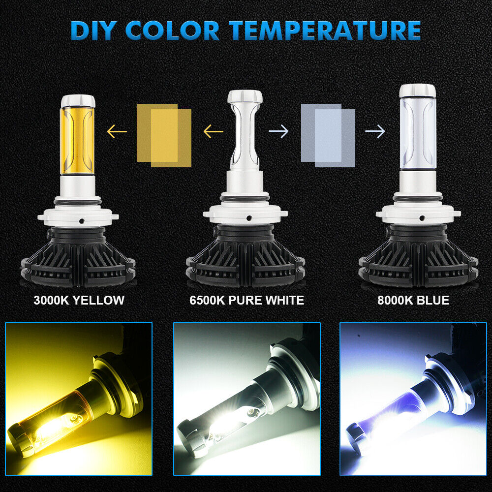 Bevinsee 9006 LED Headlight Bulbs Low Beam For Chevry Silverado 2500 3500 HD DIY Color
