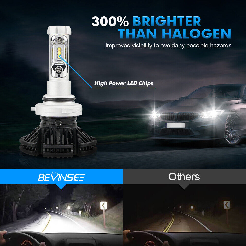 Bevinsee 9006 LED Headlight Bulbs Low Beam For Chevry Silverado 2500 3500 HD DIY Color