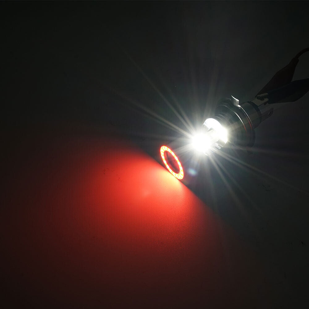 H4 HB2 9003 Red LED Angel Eyes Marker Motorcycle 25W Light Headlight Hi/Low Bulb