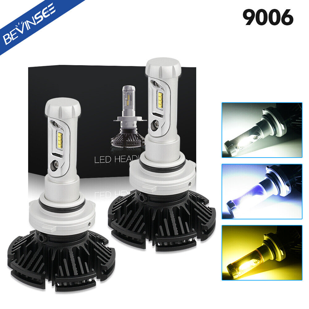 BEVINSEE 9006 LED Headlight Bulbs Low Beam For Chevry Silverado 2500 3500 HD DIY Color