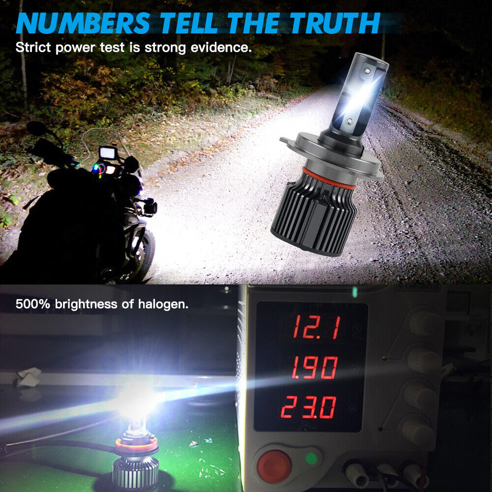 BEVINSEE H4 9003 Hi/low Beam LED Headlight Bulb 25W For ATV UTV Motorcycle Light