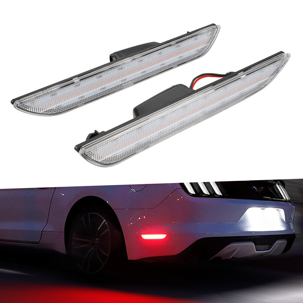 BEVINSEE Smoked LED Side Marker Turn Signal Light For Ford Mustang 2015-2020