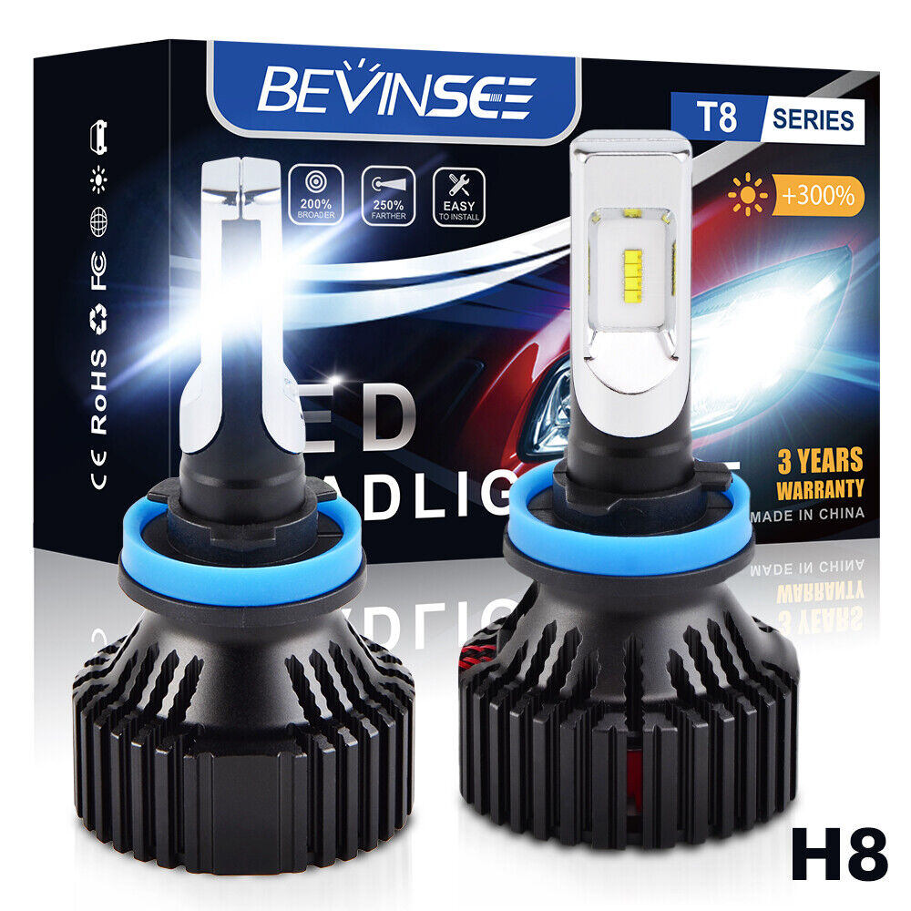 BEVINSEE H11 H8 LED Fog Light Globes Conversion16000LM 60W For Ford Falcon 2008-2010