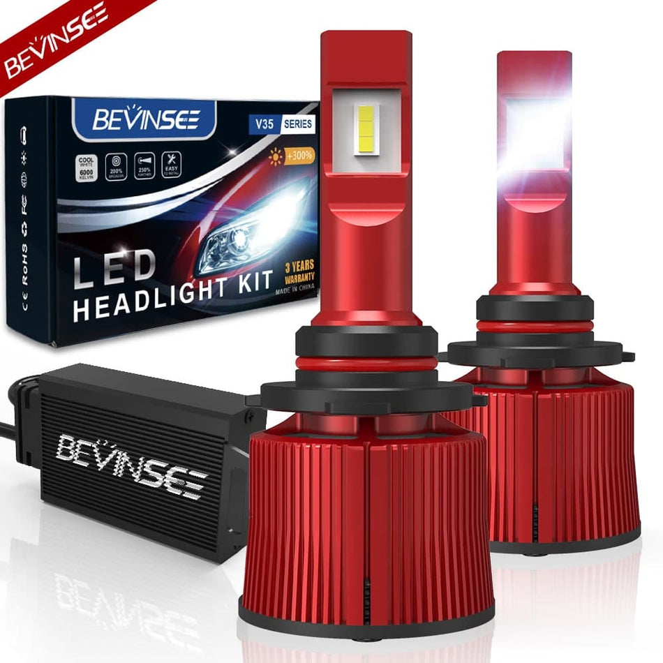 BEVINSEE V35 9012/HIR2 LED Headlight Bulbs Kit-VC Cooling Tech