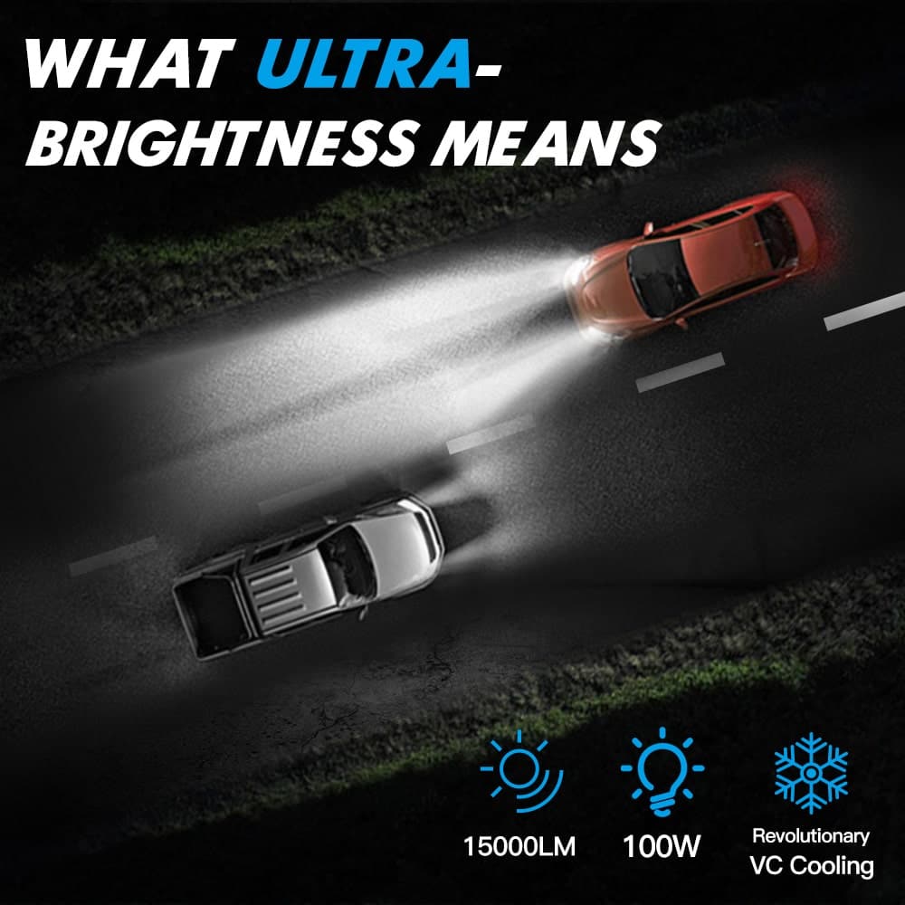 Bevinsee LED Bulbs 6000LM Hi Lo H4 H7 H11 12V Universal Fit - Foto 7