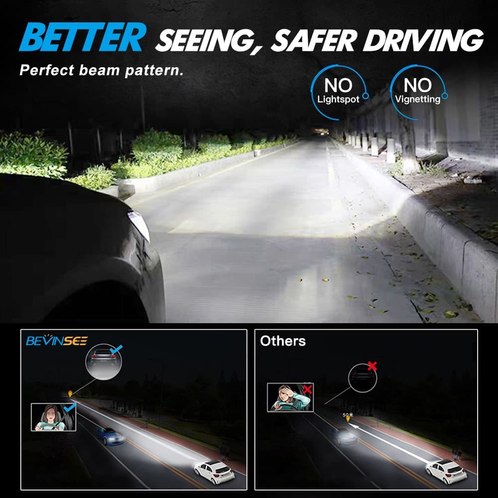 V35 9006/HB4 LED Headlight White 100W 15000LM 6000k Bulbs