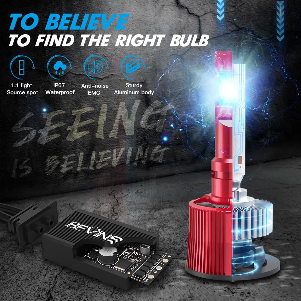 Bevinsee V35 9012/HIR2 LED Headlight Bulbs High Beam Lights