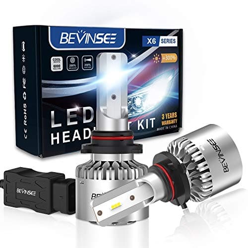 BEVINSEE X6 9005/HB3 LED Headlight White Bulbs Kit