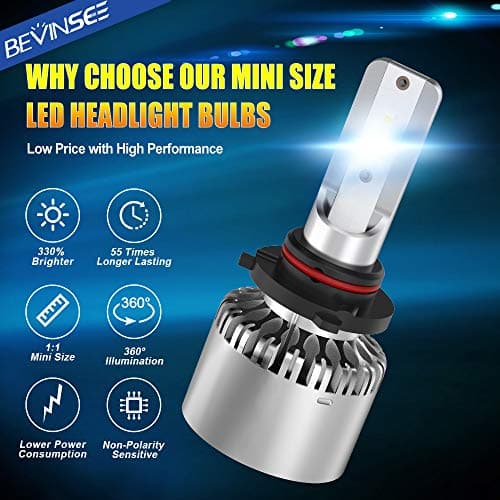 BEVINSEE X6 9006/HB4 LED Headlight Fog Light White Bulbs Kit