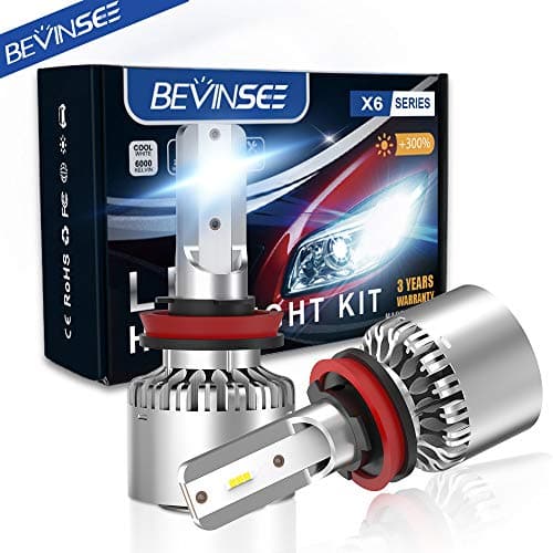 BEVINSEE X6 H11/H8/H9/H16 LED Headlight Fog Light 6000k