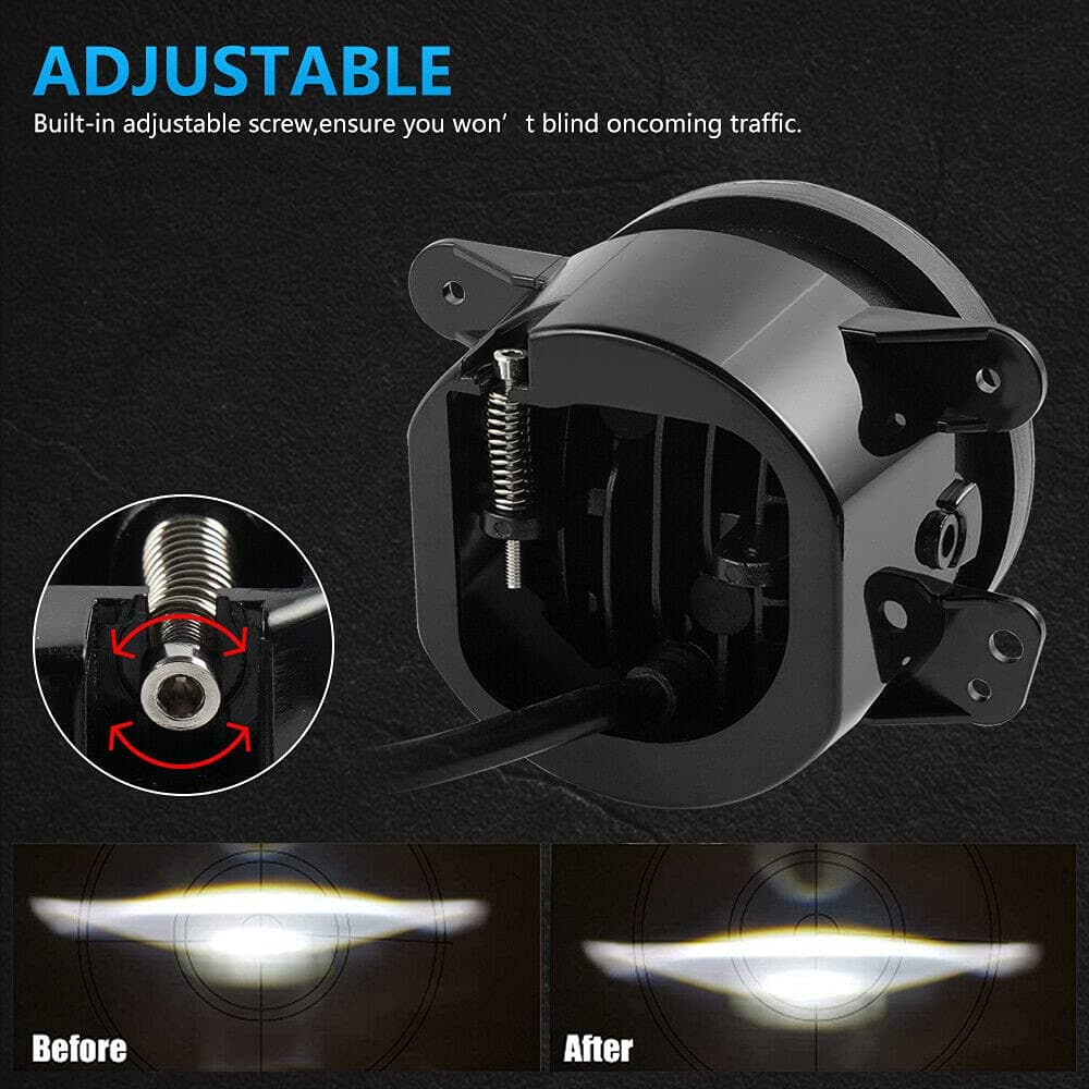 BEVINSEE 7" Halo LED Headlight 4" Fog Light Signal Combo Kit for Jeep Wrangler JK ,Hummer H3 H3T * 4pcs