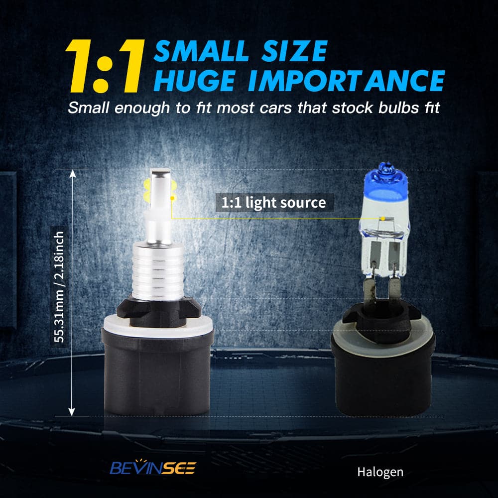 BEVINSEE 880 80W LED Fog Light 6000K White 1500LM Bulbs Kit Lamp 2PCS