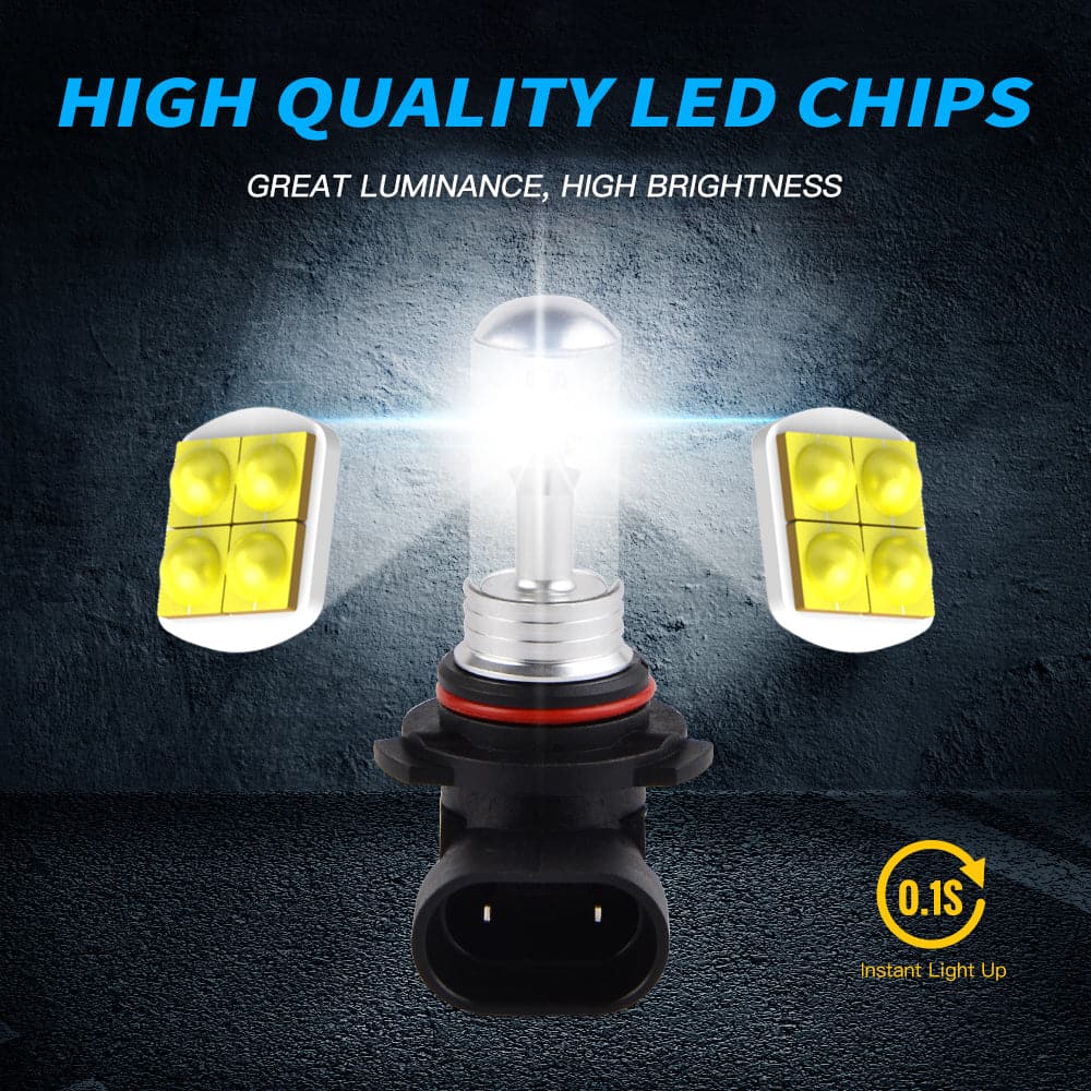 BEVINSEE 9006 HB4 LED Motorcycle Headlight Bulbs 80W 1500LM
