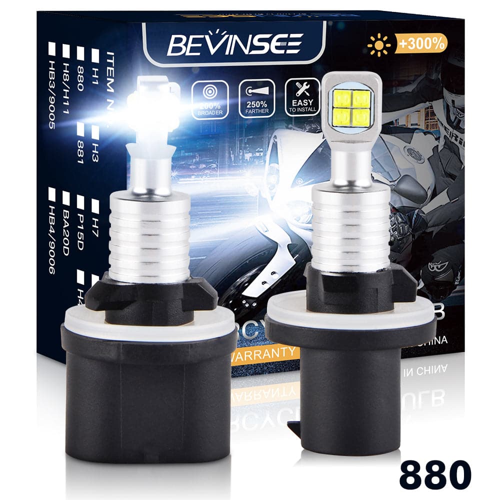 BEVINSEE 880 899 LED Motorcycle LED Headlights Bulbs Fog Lights