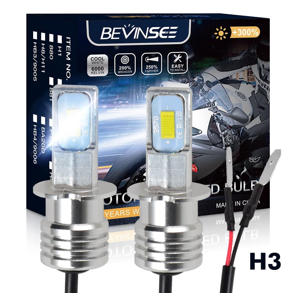 BEVINSEE H3 100W 6000K LED Headlight Bulbs For ATV Polaris Sport 400L 400 1996-1999