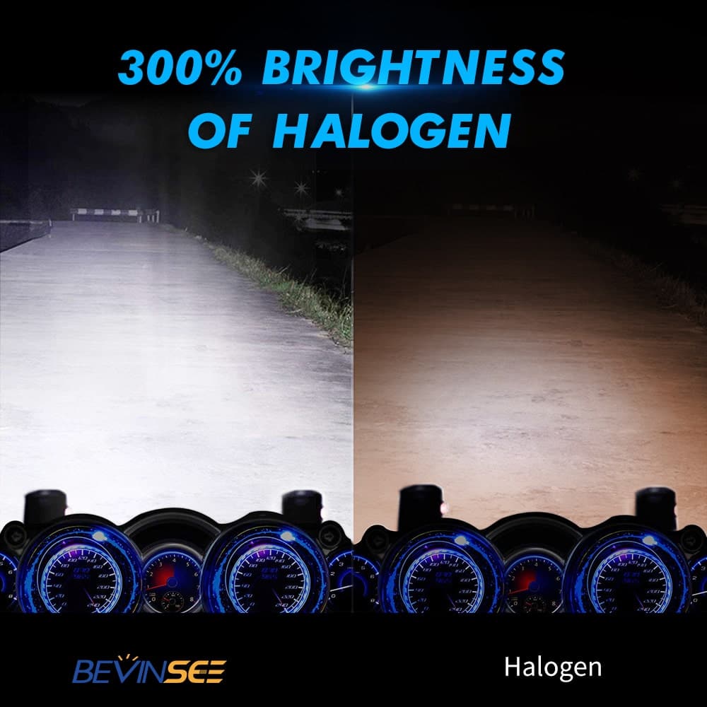 BEVINSEE H3 100W 6000K LED Headlight Bulbs For ATV Polaris Sport 400L 400 1996-1999