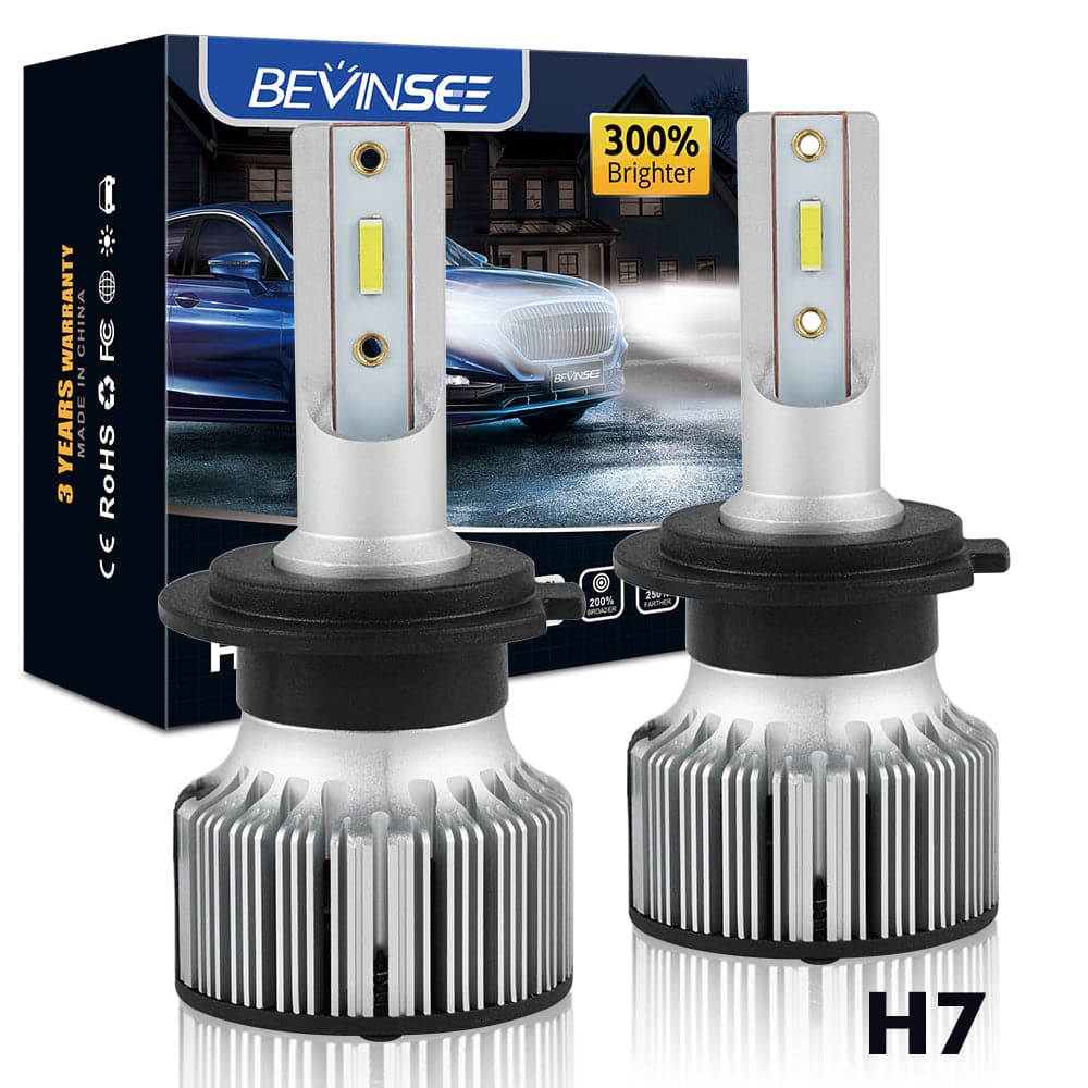 BEVINSEE F31C H7 MINI LED Headlight Bulbs High beam Low Beam Fog light 10000LM 60W