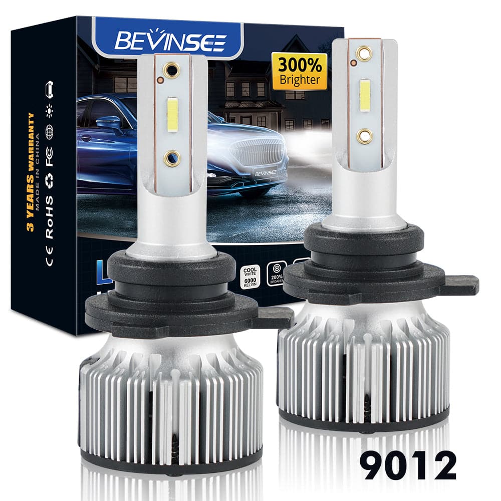 BEVINSEE F31C 9012 HIR2 MINI LED Headlight Bulbs White 10000LM 60W